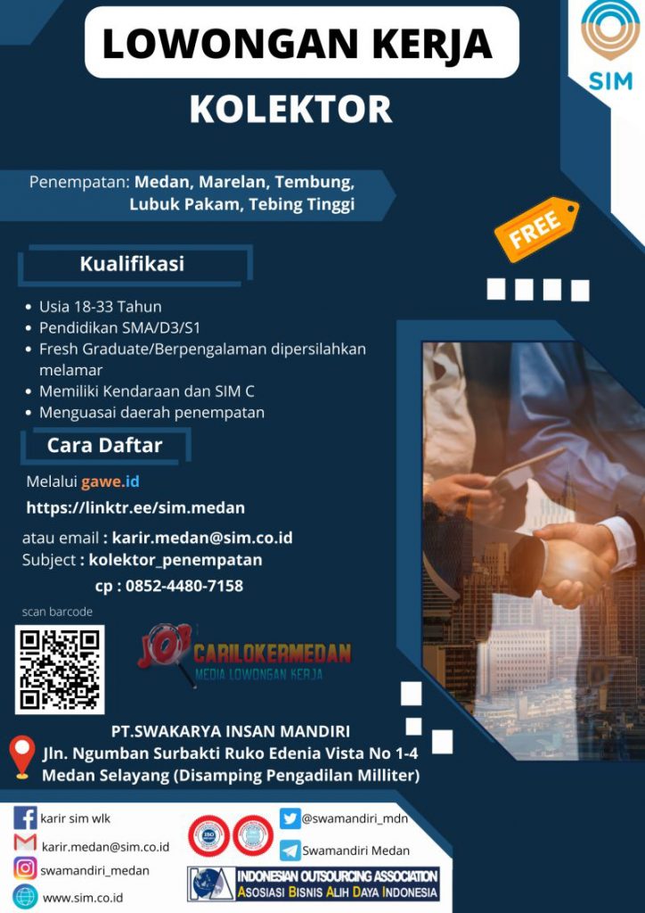 Loker SMA SMK D3 S1 Di PT Swakarya Insan Mandiri Medan