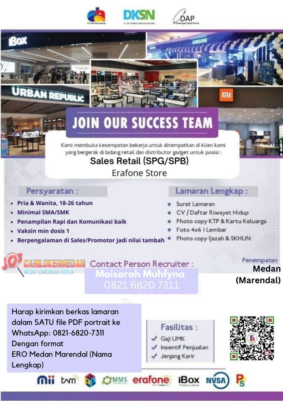 Loker Sma Smk Di Erajaya Group Medan Desember