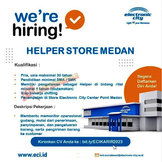 Loker Sma Smk Di Pt Electronic City Indonesia Medan Mei