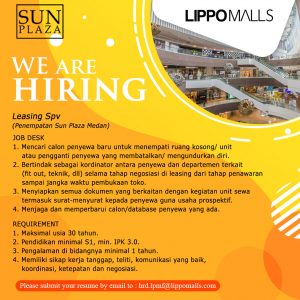 Lowongan Kerja Tamatan S1 Di Lippo Malls Sun Plaza Medan 2019