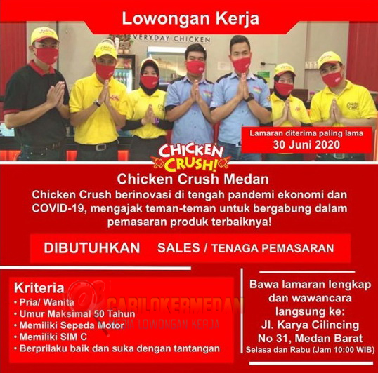 Lowongan Kerja Terbaru Di Chicken Rush Medan Juni 2020 News