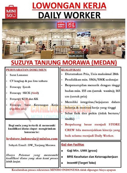 Lowongan Kerja Pt Indofood Tanjung Morawa - Lowongan Kerja di Suzuya Tanjung Morawa Desember ...