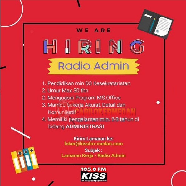 Lowongan Kerja Tamatan D3 S1 Di KISS 105 FM Medan Februari 2021 2