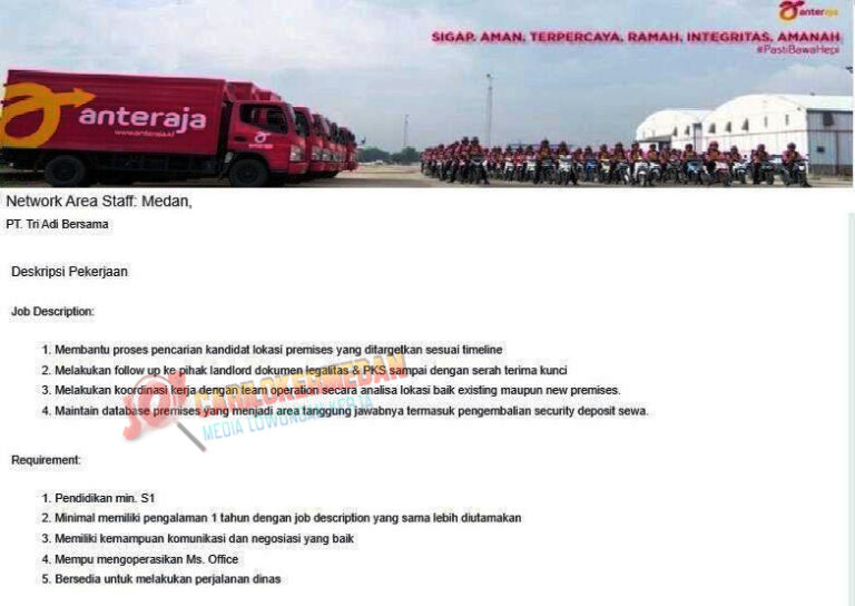 Loker Medan Lowongan Kerja Tamatan S1 Di PT Tri Adi ...