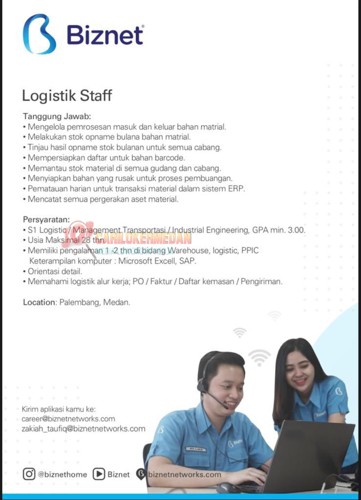 Loker D3 S1 Di PT Supra Primatama Nusantara Biznet Networks Medan 2