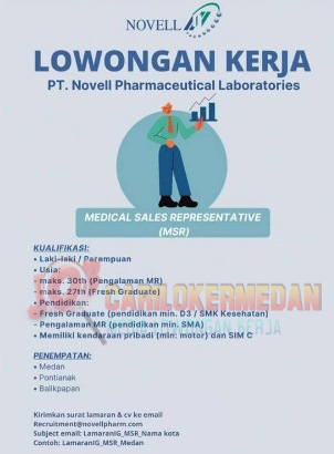 Loker SMA SMK Di PT Novell Pharmaceutical Laboratories Medan