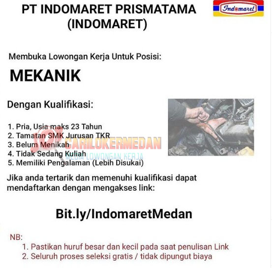 Loker Tamatan SMK STM Di PT Indomarco Prismatama Indomaret Medan