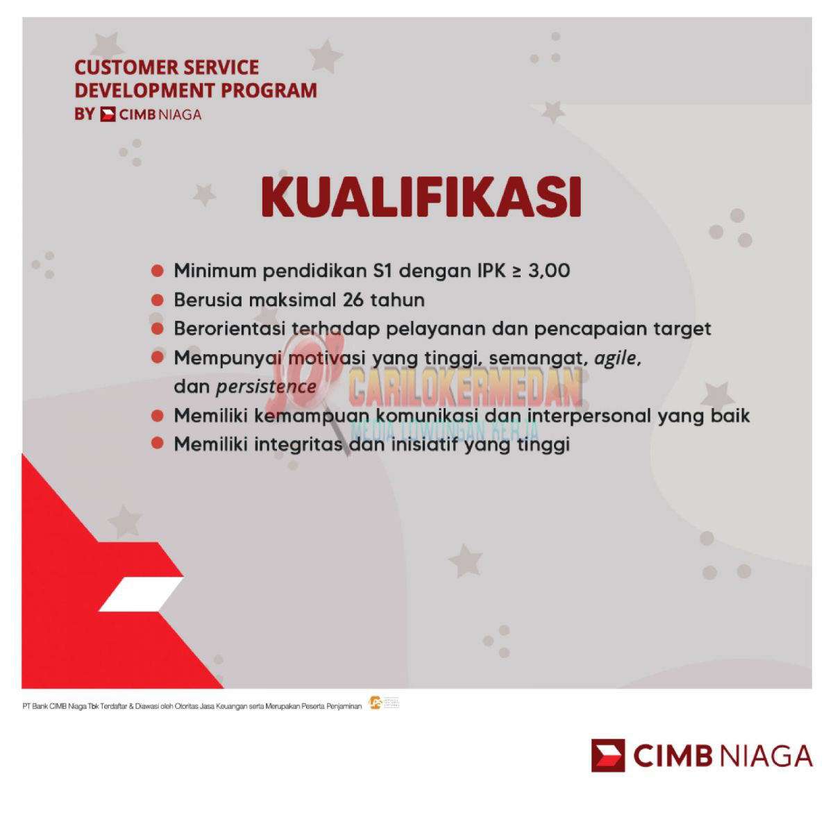 Lowongan Kerja S1 Di PT Bank CIMB Niaga Tbk Medan Agustus 2021 3