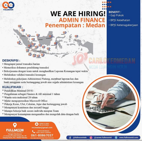 Loker Tamatan D3 S1 Di PT Fullmoon Jaya Abadi Medan September 2021