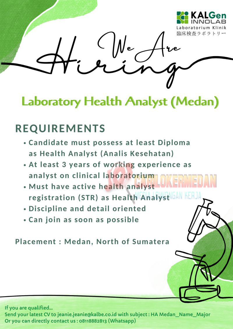 Loker D3 S1 Di PT Innolab Sains Internasional Medan Oktober 2021