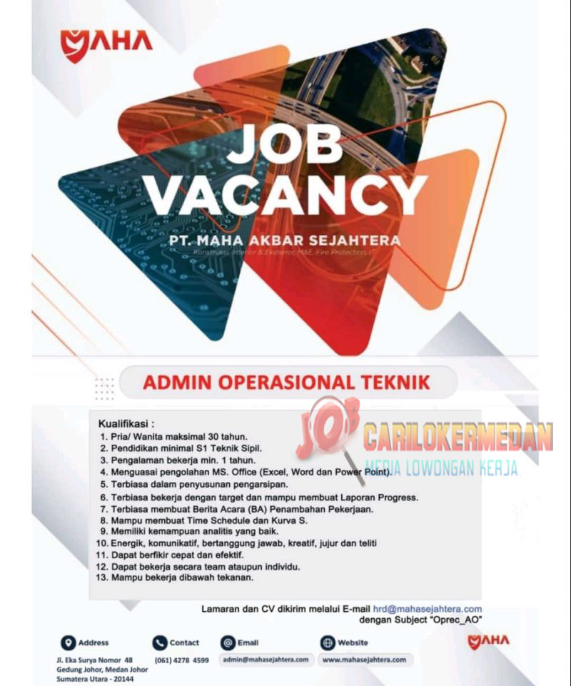 Loker Tamatan S1 Di PT Maha Akbar Sejahtera Medan November 2021