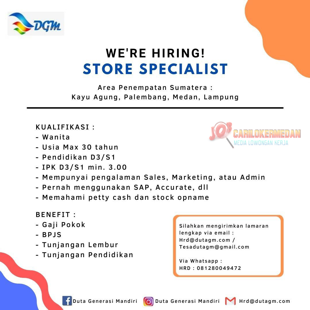 Loker D3 S1 Di PT Duta Generasi Mandiri Medan Desember 2021 1