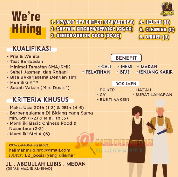 Loker SMA SMK Di Warung Mie Ayam H Mahmud Medan Desember 2021