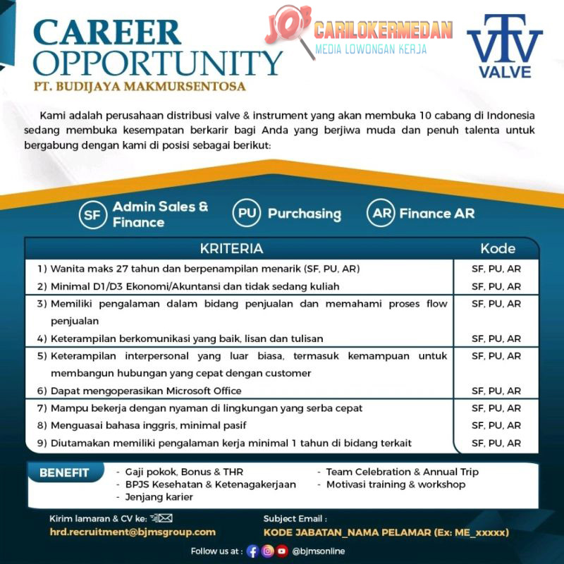 Loker SMA D3 S1 Di PT Budijaya Makmursentosa Medan Februari 2022 1