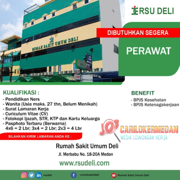 Lowongan Kerja Lulusan Ners Di RSU Deli Medan Maret 2022