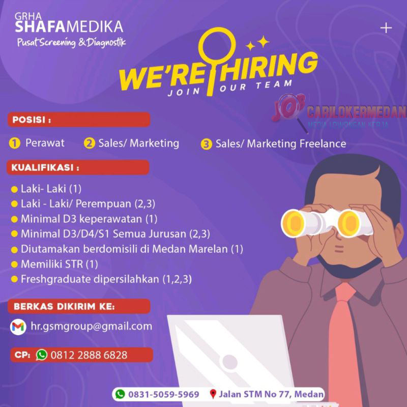 Loker Tamatan D3 D4 S1 Di Grha Shafa Medika Medan Marelan Mei 2022