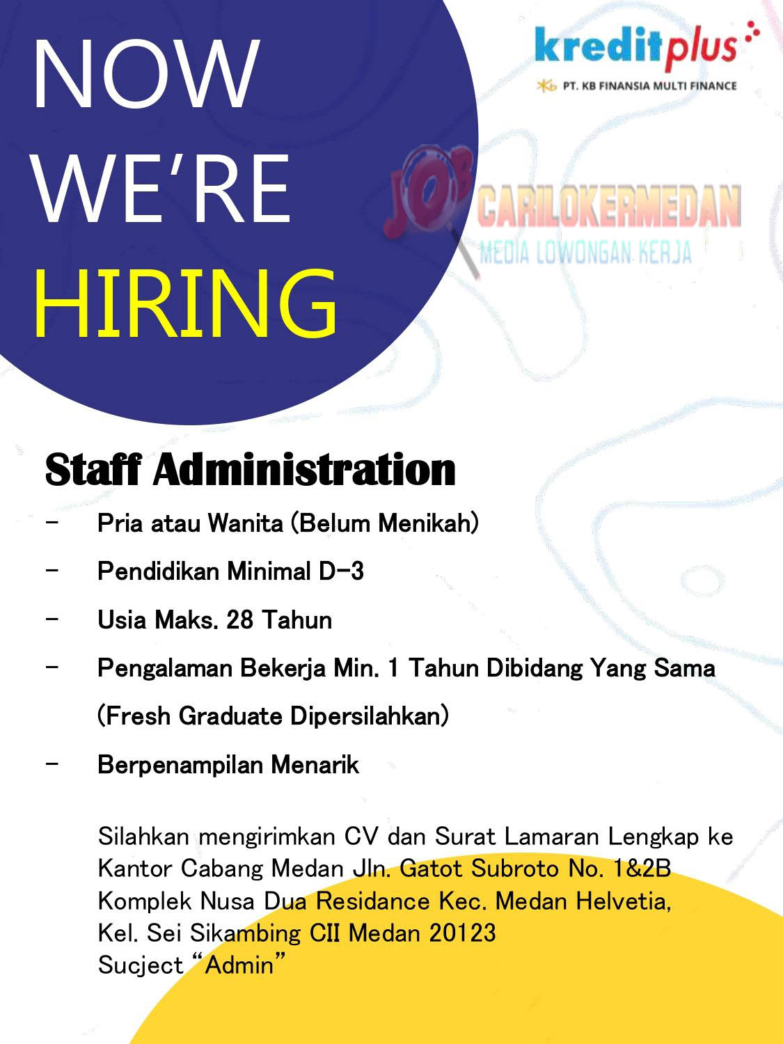 Loker D3 S1 Di PT KB Finansia Multi Finance Medan Agustus 2022