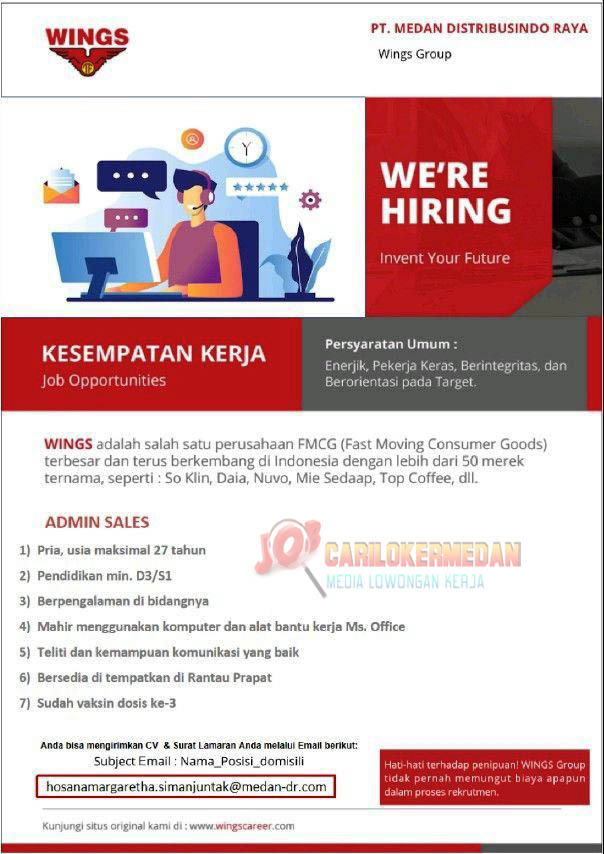 Loker D3 S1 Di PT Medan Distribusindo Raya Rantau Prapat