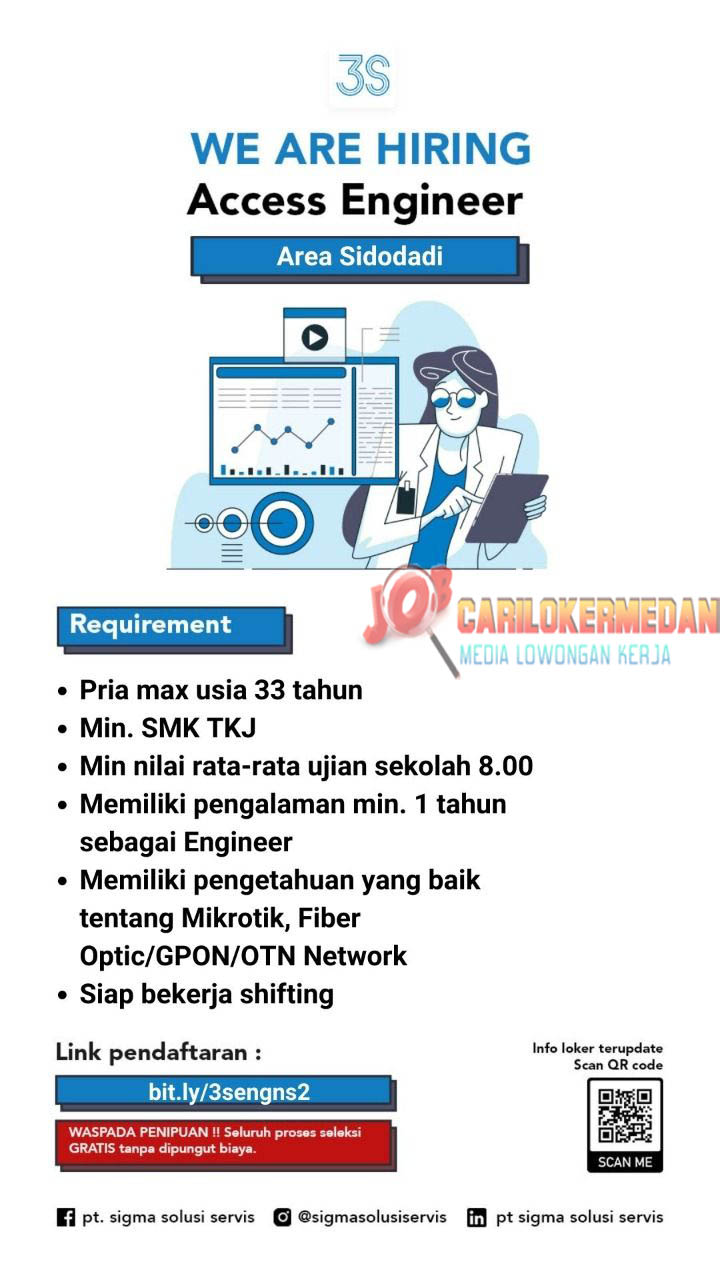 Loker SMK Di PT Sigma Solusi Servis Medan Agustus 2022 1