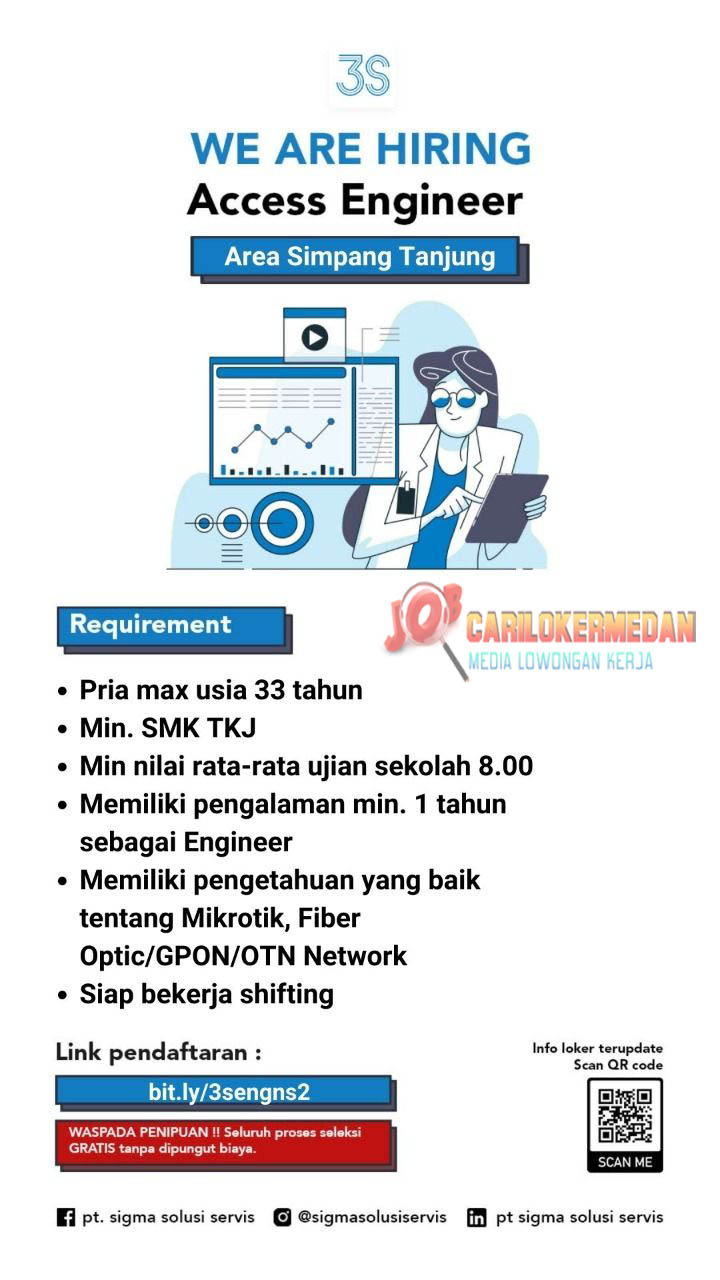 Loker SMK Di PT Sigma Solusi Servis Medan Agustus 2022