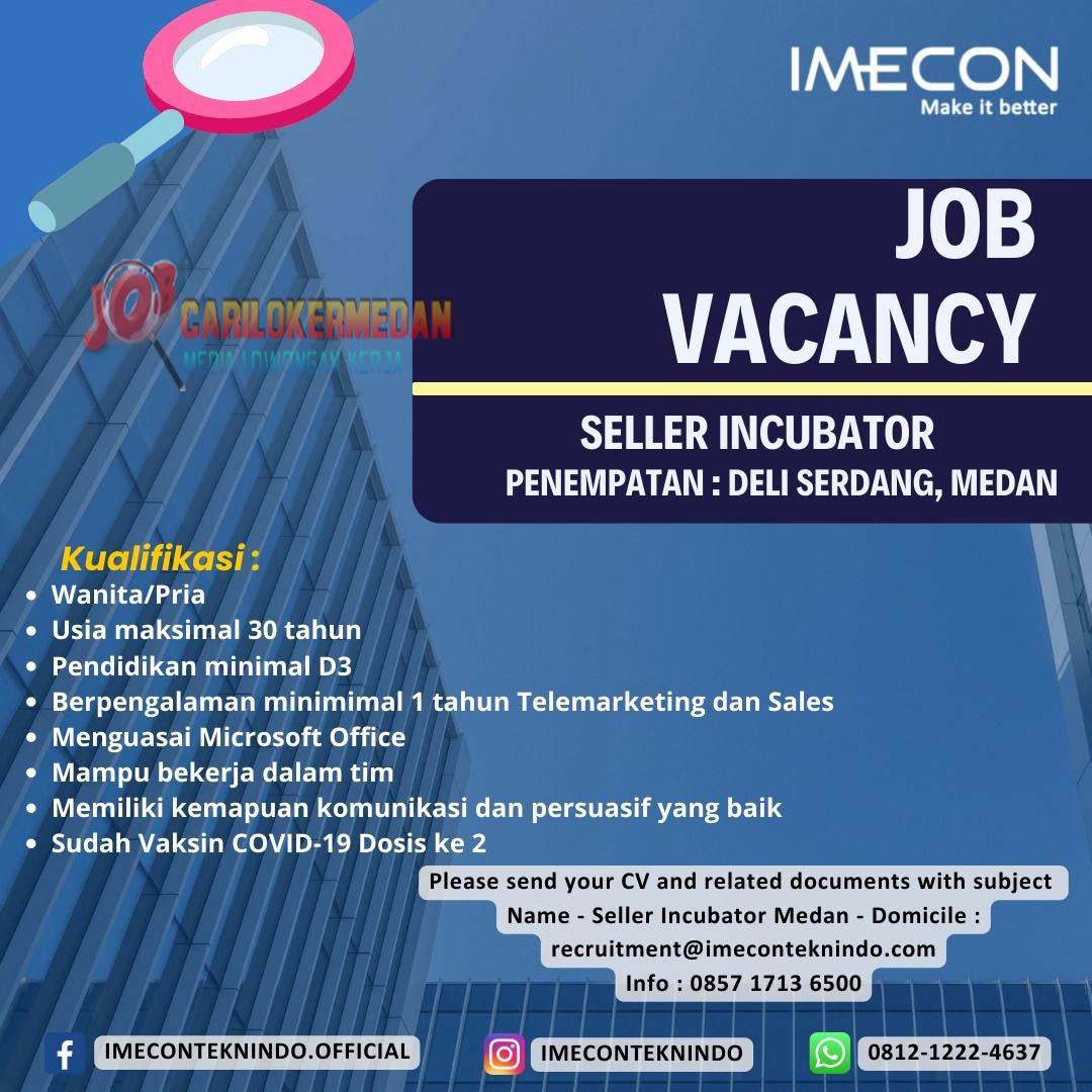 Loker Tamatan D3 S1 Di PT Imecon Teknindo Medan Deli Serdang 1