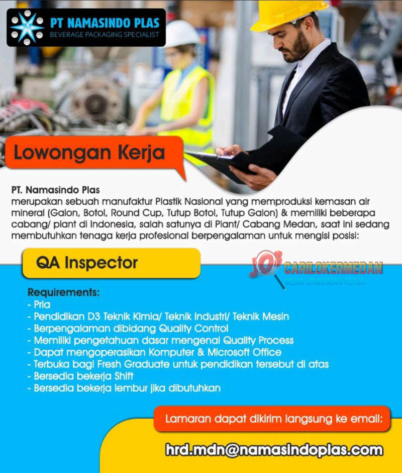 Loker Tamatan D3 S1 Di PT Namasindo Plas Medan Agustus 2022