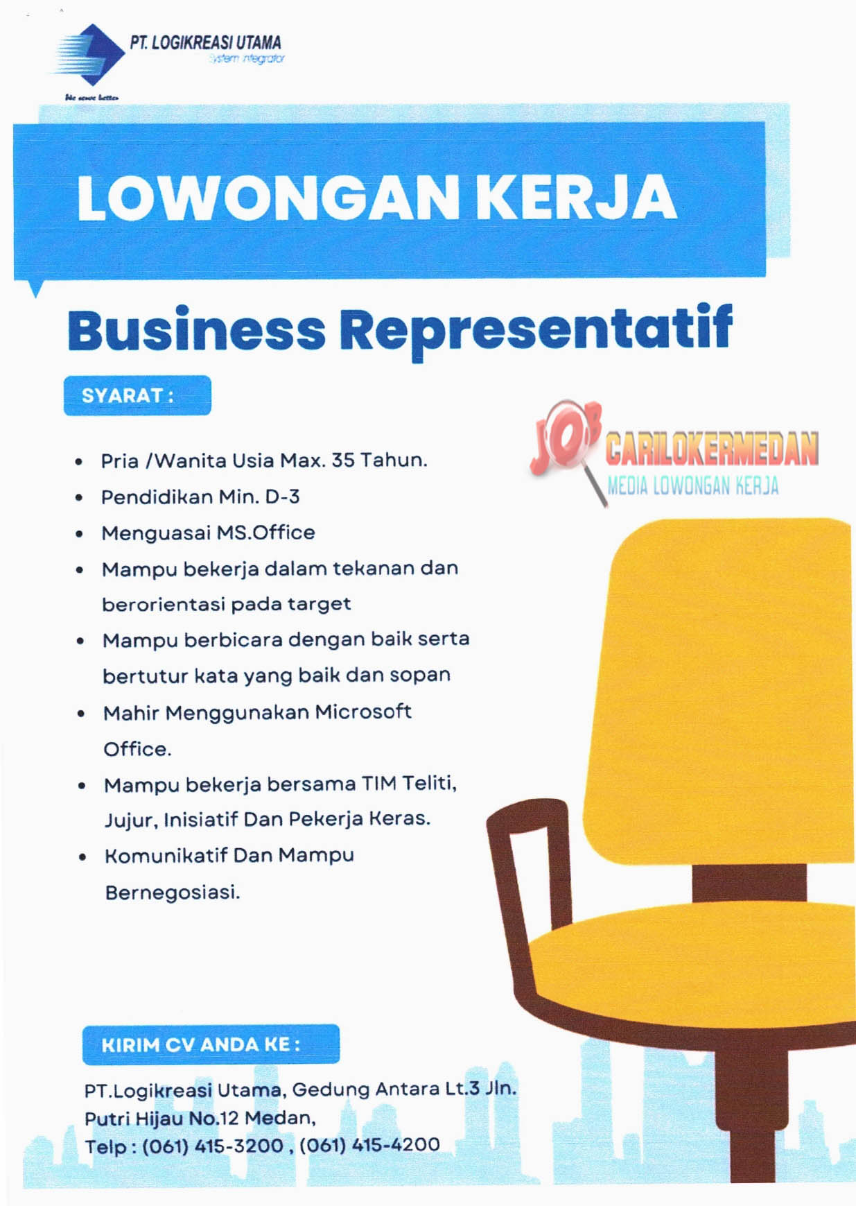 Loker D3 S1 Di PT Logikreasi Utama Medan September 2022