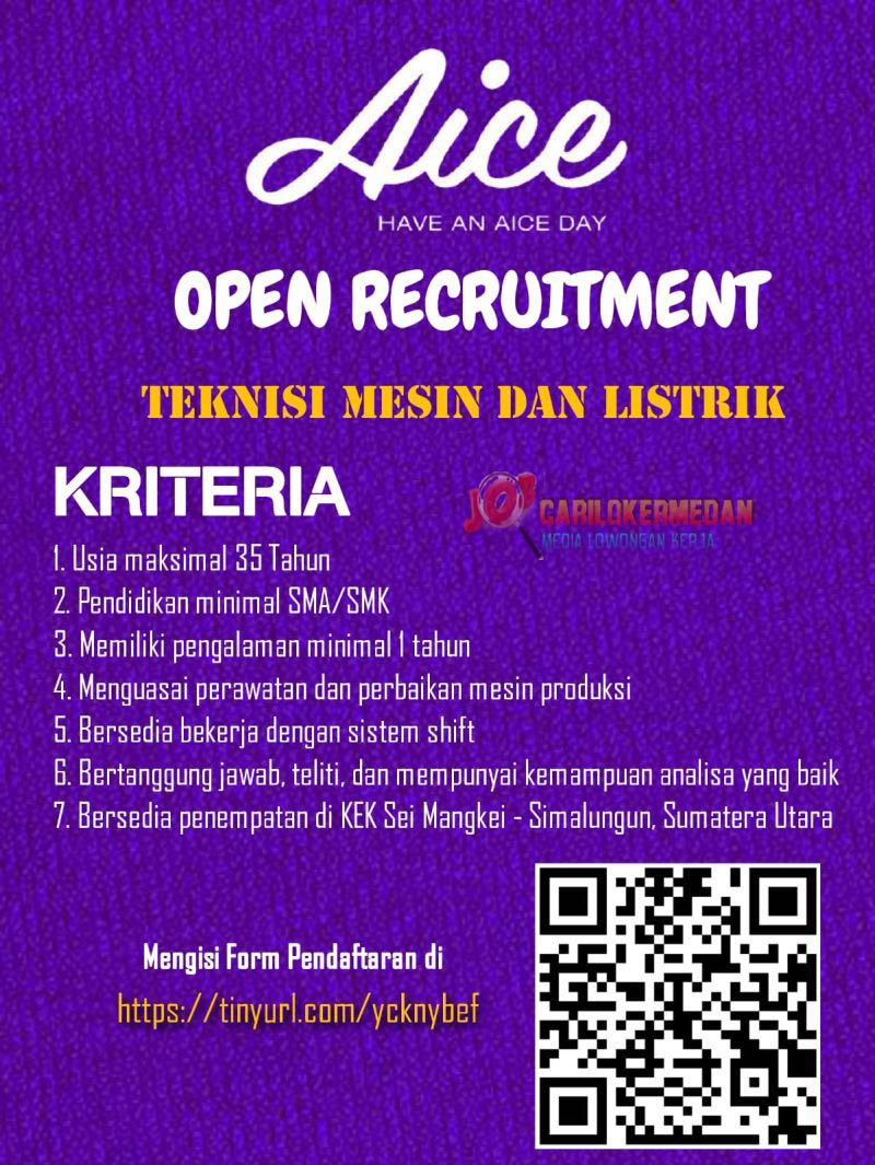 Loker SMA SMK Di PT AICE Sumatera Industry September 2022