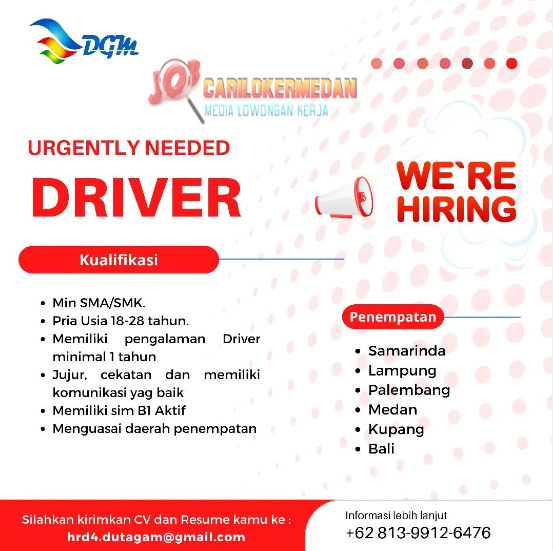 Loker SMA SMK D3 S1 Di PT Duta Generasi Mandiri Medan