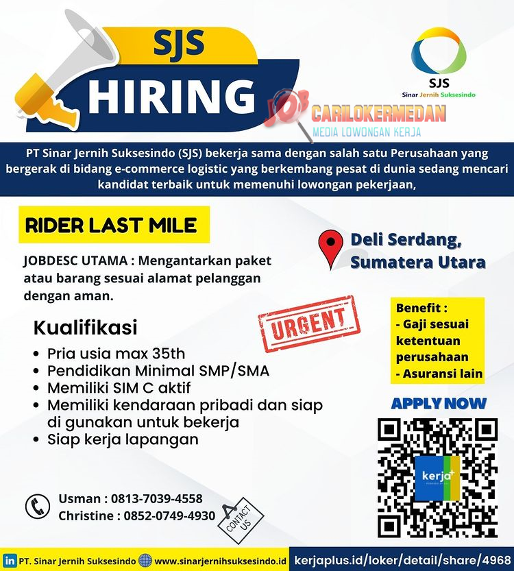 Loker SMP SMA SMK Di PT Sinar Jernih Suksesindo Medan 1