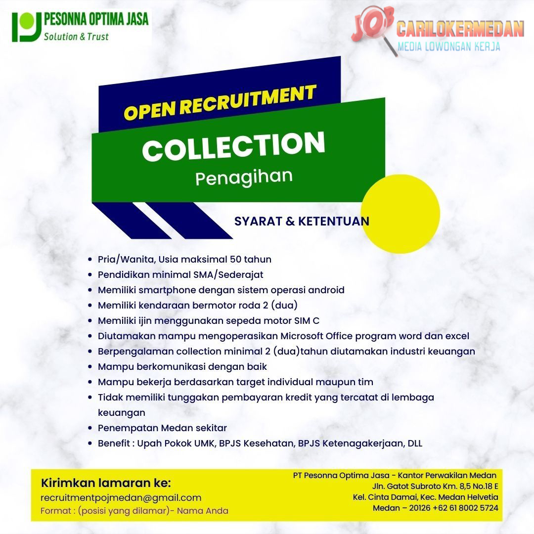 Loker Tamatan SMA SMK Di PT Pesonna Optima Jasa Medan 1