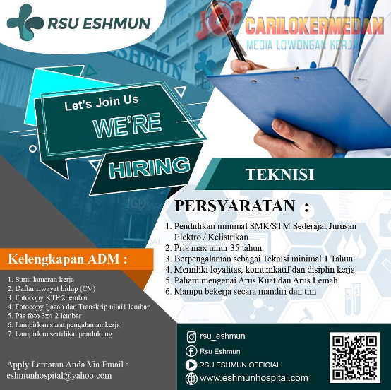 Loker Tamatan SMK STM D3 S1 Di RSU Eshmun Marelan Medan