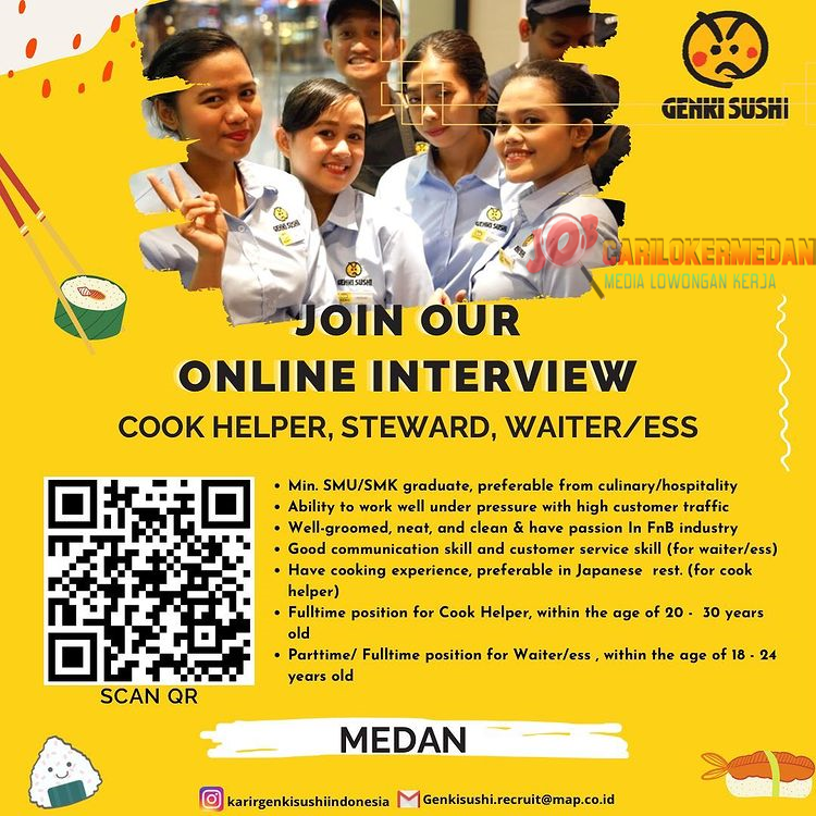 Lowongan Kerja SMA SMK Di Genki Sushi Medan Januari 2023