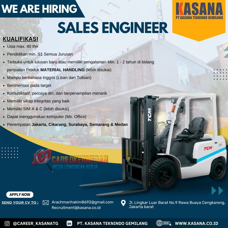 Loker S1 Di PT Kasana Teknindo Gemilang Medan Maret 2023