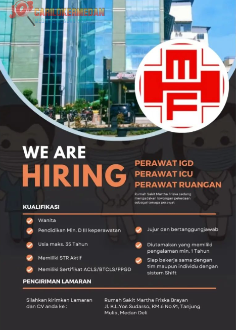 Loker D3 S1 Di RSU Martha Friska Brayan Medan Maret 2023