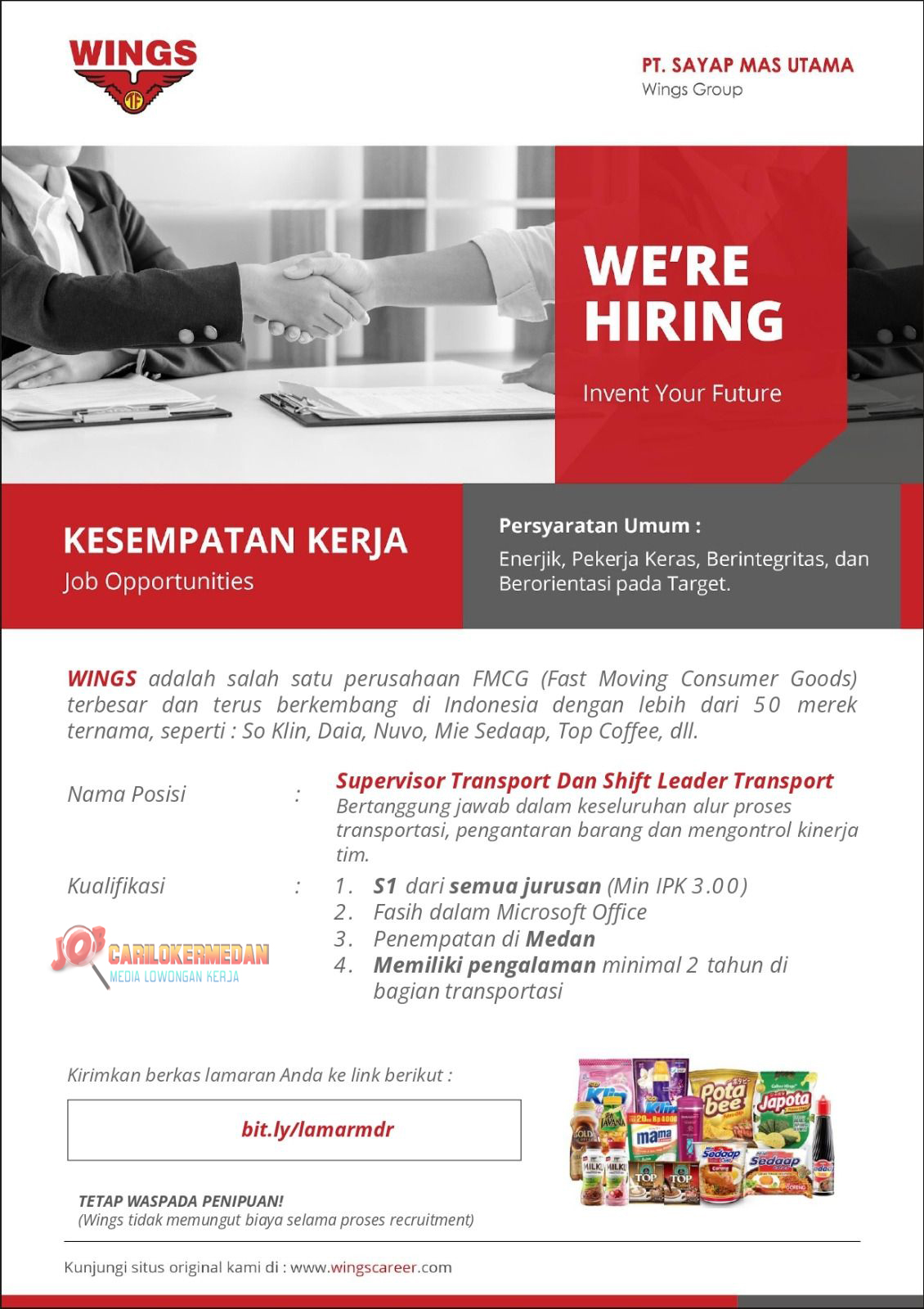 Loker S1 Di PT Sayap Mas Utama Wings Group Medan 2023 1