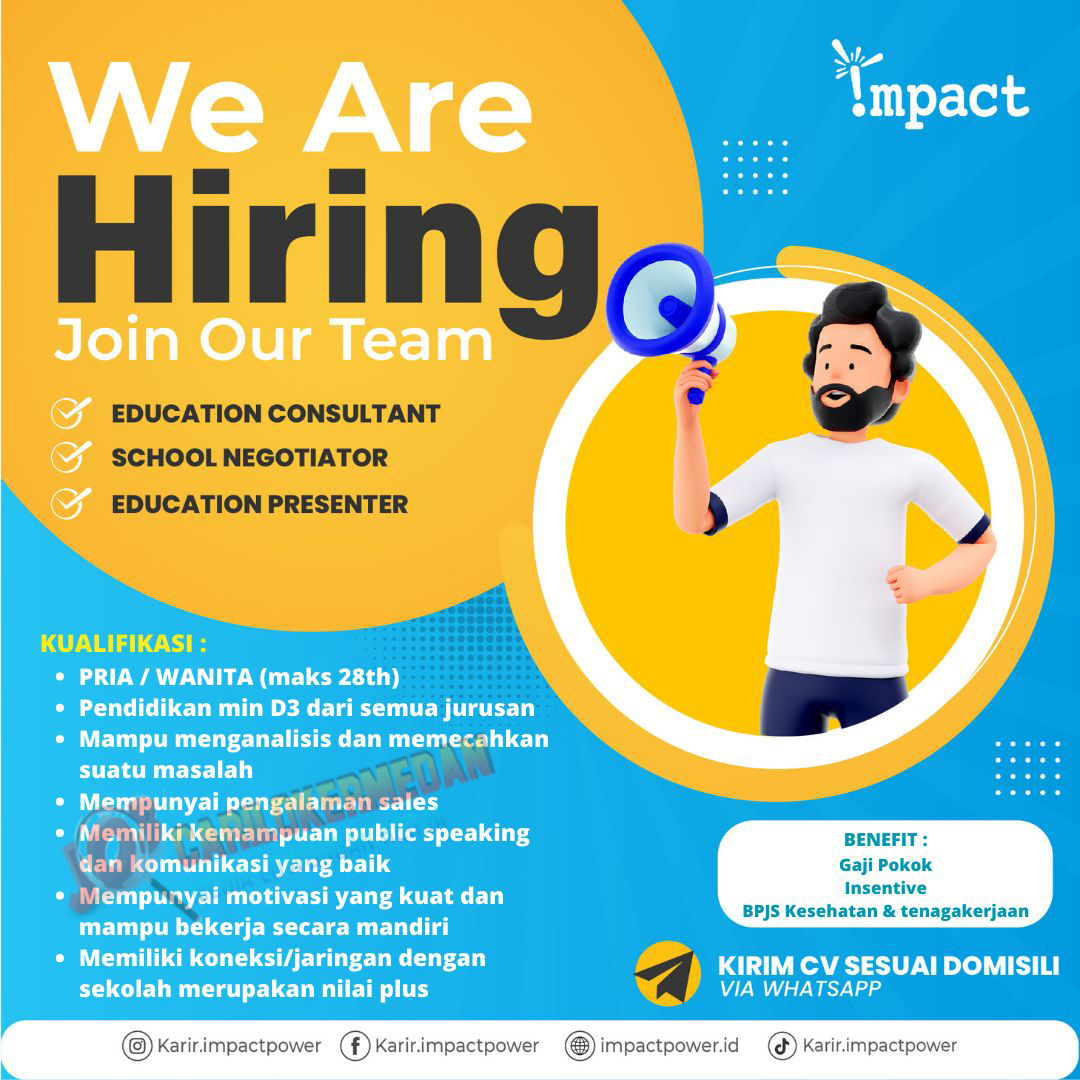 Loker D3 S1 Di Pt Impact Power Mandiri Medan April 2023