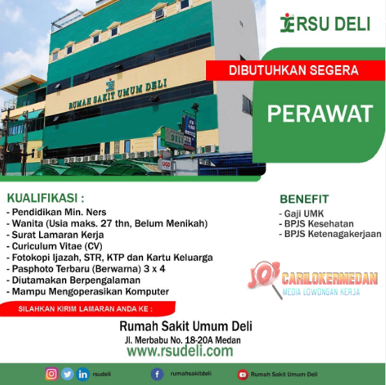 Lowongan Kerja Tamatan Ners Di RSU Deli Medan April 2023