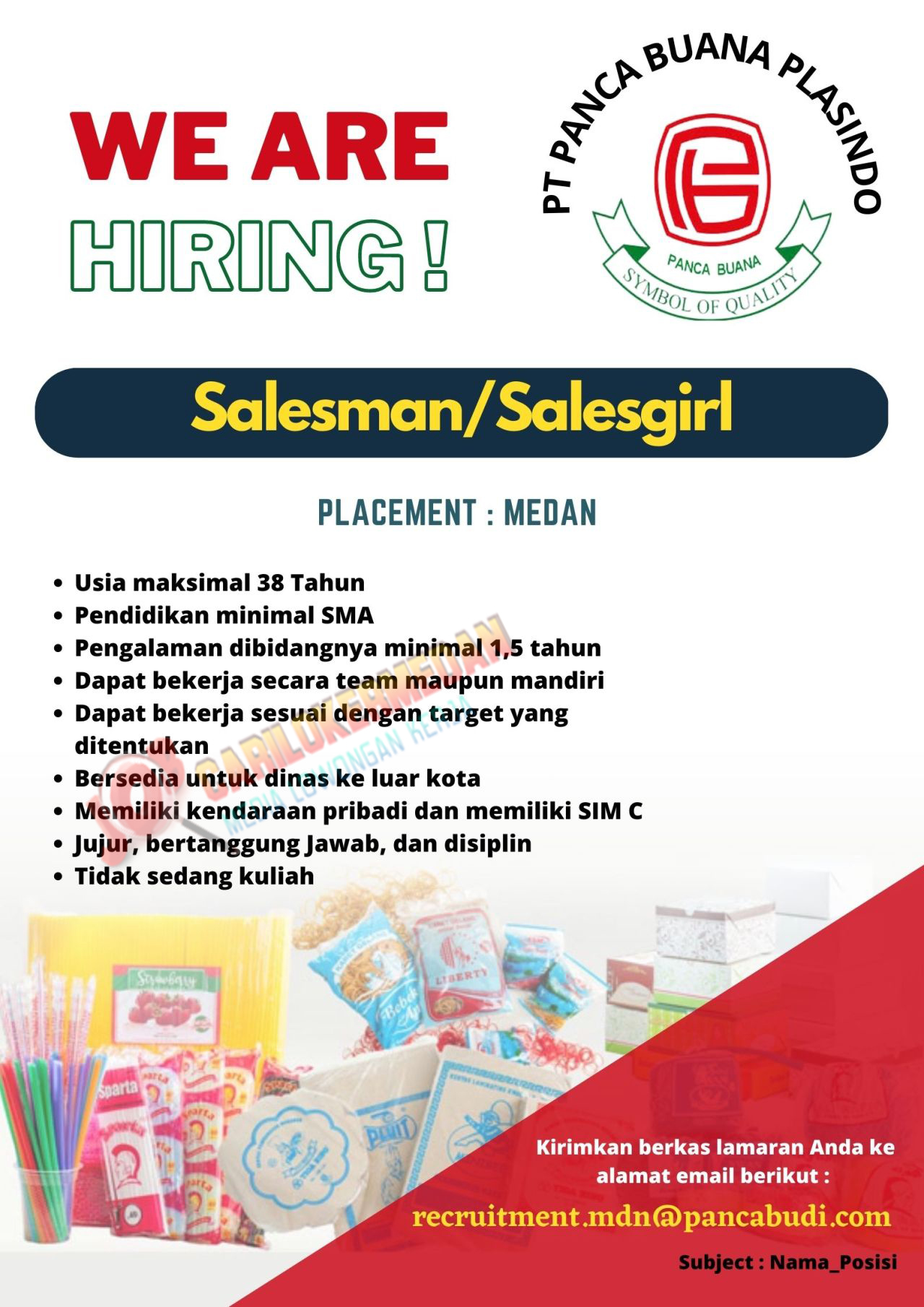 Loker SMA SMK Di PT Panca Buana Plasindo Medan Juni 2023