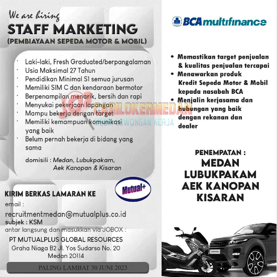 Loker D3 S1 Di PT Mutualplus Global Resources Medan Juni 2023 1