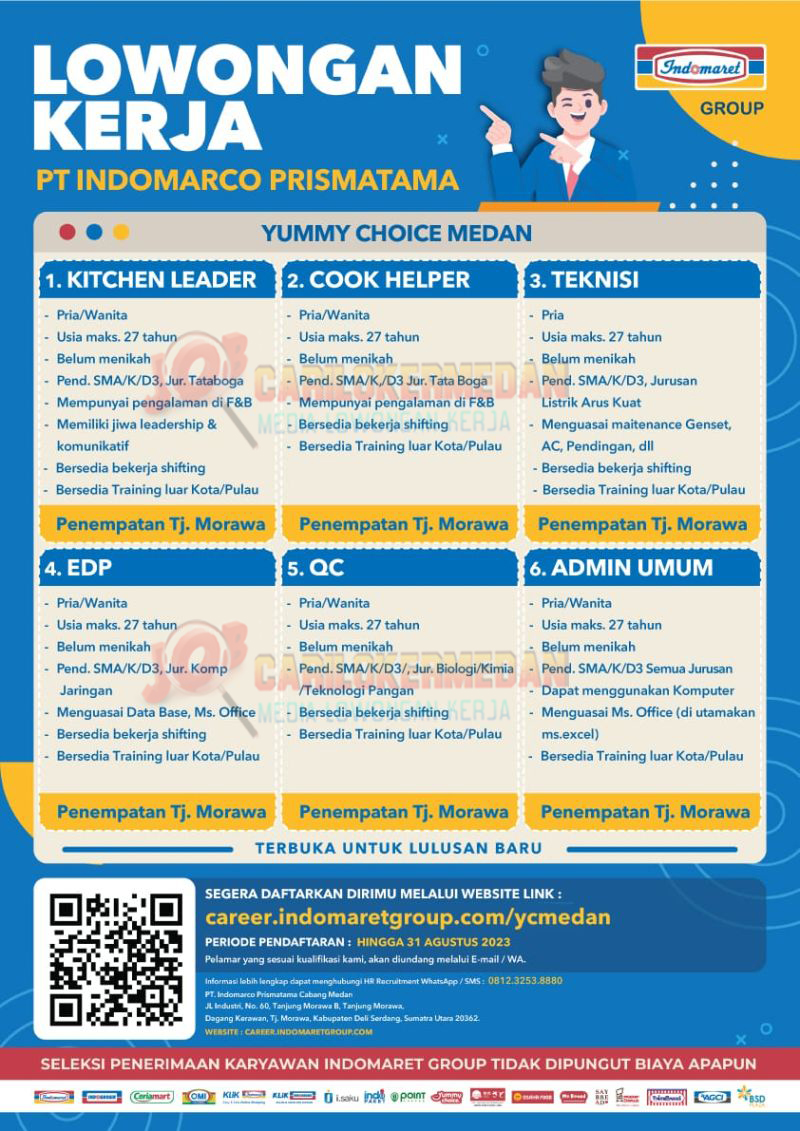 Loker SMA SMK D3 S1 Di PT Indomarco Prismatama Tj Morawav