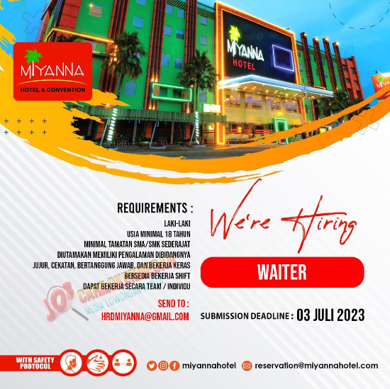 Loker SMA SMK Di Miyana Hotel & Convention Medan Juni 2023 1