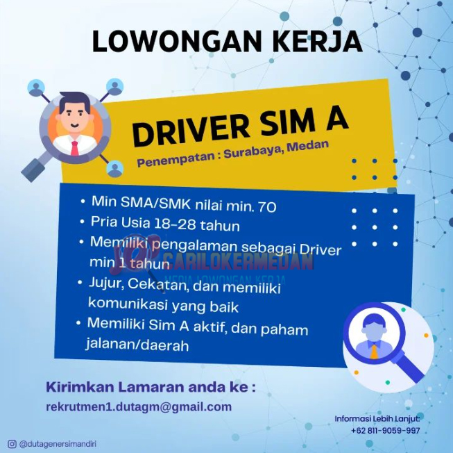 Loker SMA SMK Di PT Duta Generasi Mandiri Medan Juli 2023