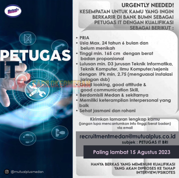 Loker D3 S1 Di PT Mutualplus Global Resources Medan 2023