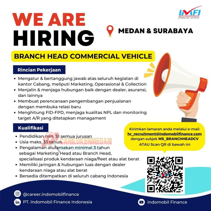 Loker Tamatan S1 Di PT Indomobil Finance Medan Agustus 2023