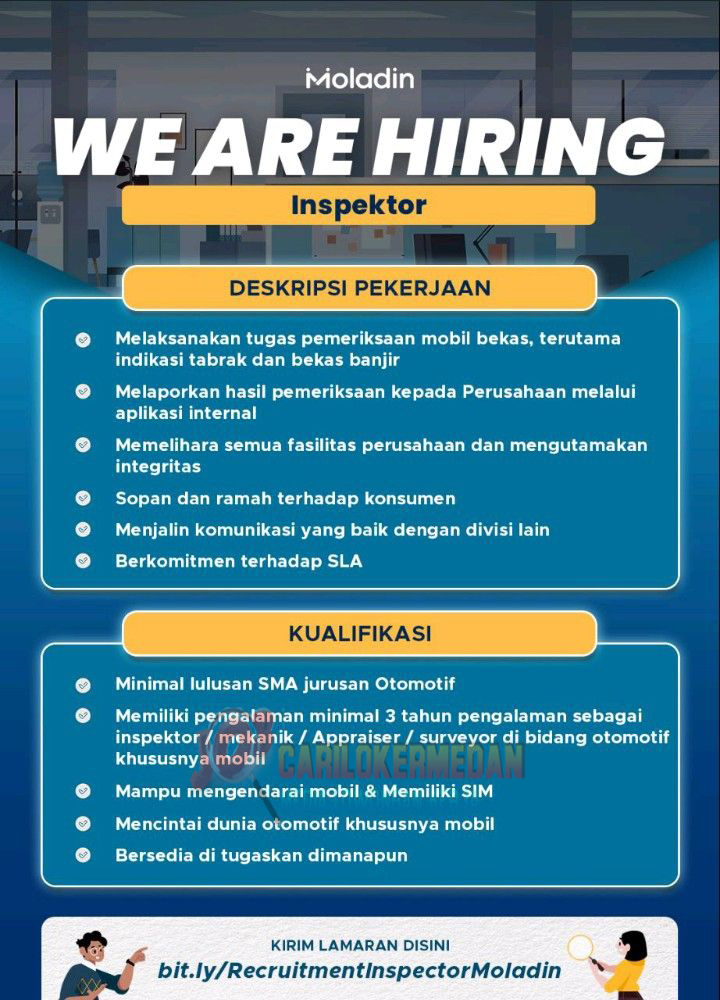 Loker Tamatan SMA SMK Di Moladin Medan Agustus 2023