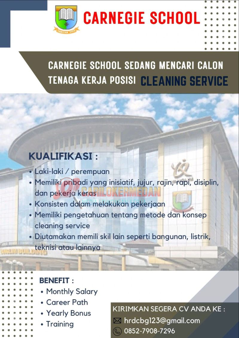 Loker Di Carnegie National Plus School Medan September 2023