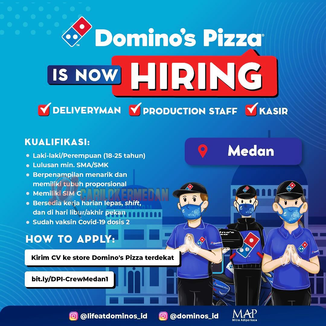 Loker Tamatan SMA SMK Di PT Dom Pizza Indonesia Medan 2023