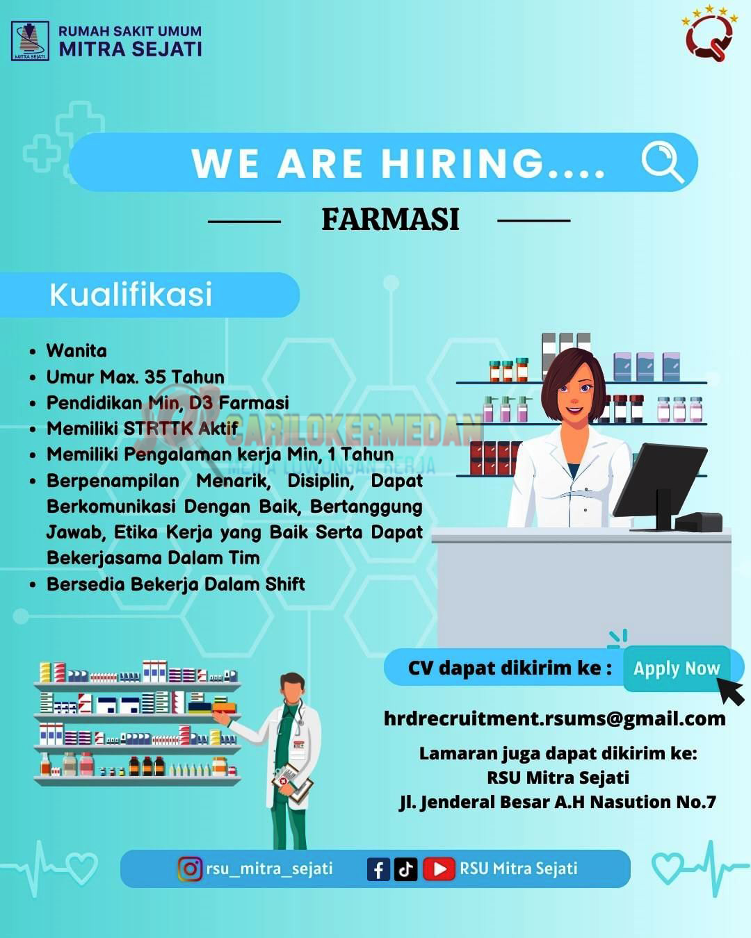 Loker D3 S1 Di RSU Mitra Sejati Medan Desember 2023