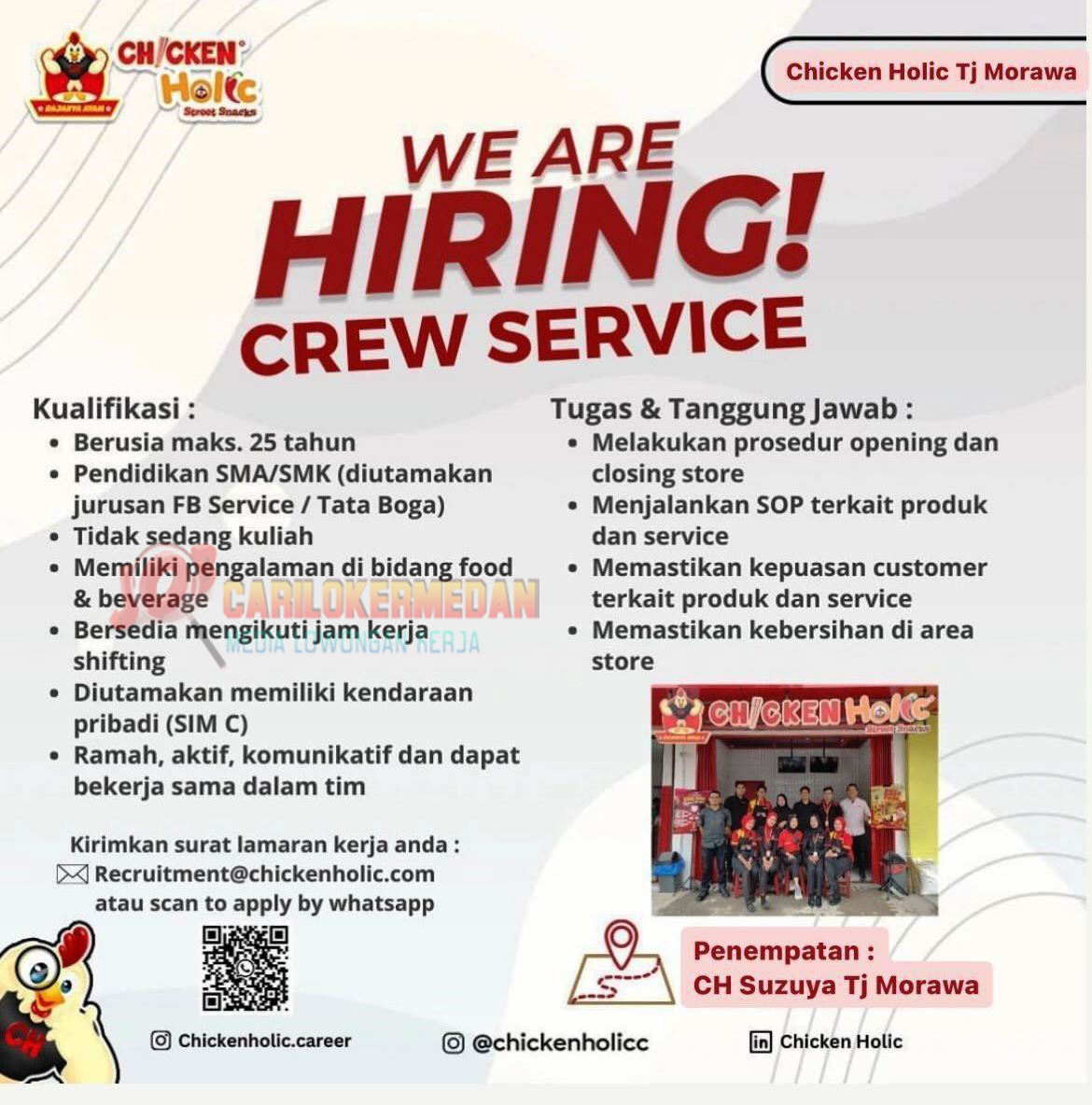 Loker SMA SMK Di Chicken Holic Tanjung Morawa Desember 2023